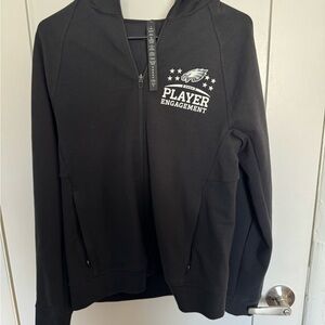 Black Full-Zip Hoodie with Eagles Logo